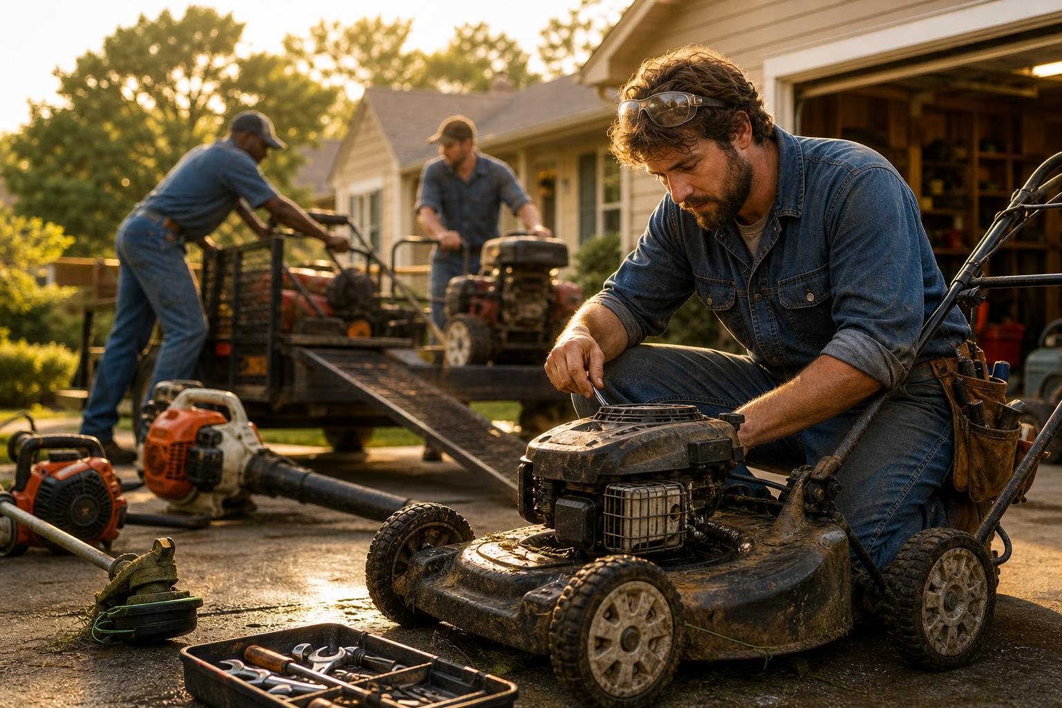 The mower sat all winter: a crew pushing machines hot with no daily once-over